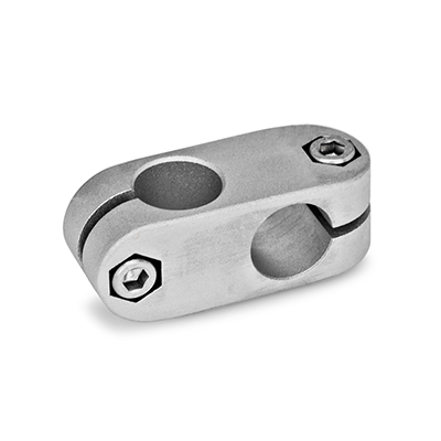 Two-Way Connector Clamp, Aluminum, with screw, stainless steel