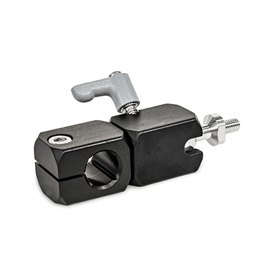 Swivel Ball Joint Mounting Clamps, Aluminum, Type Q with cross hole