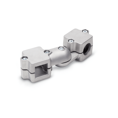 Swivel Clamp Connector Joints, Aluminum, with screw, stainless steel, Type S, Stepless adjustment