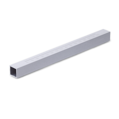 Retaining Square Tubes, Aluminum, for Mounting Clamps, Type OS, without scale