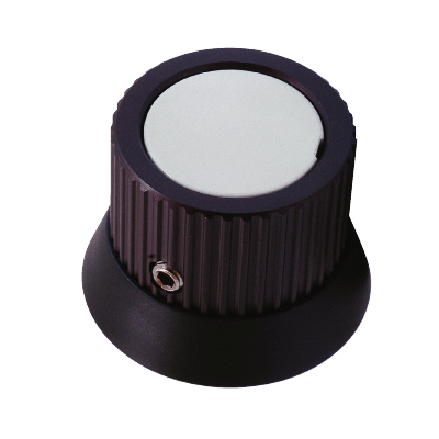 Bouton moleté aluminium à collerette évasée - Pince de serrage