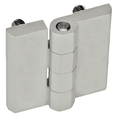 Charnière plate - Zamac argenté - Vis tête fraisée