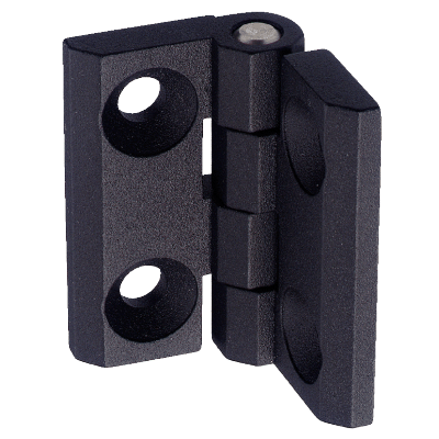 Charnière plate - Zamac noir - Vis tête fraisée