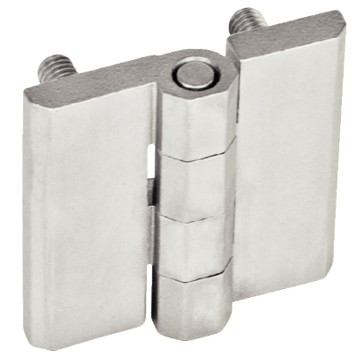 Charnière plate - Zamac chromé - Vis tête fraisée