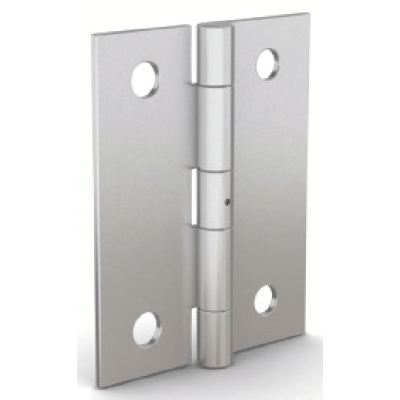 Charnière percée, noeud à plat inox - Fraisée