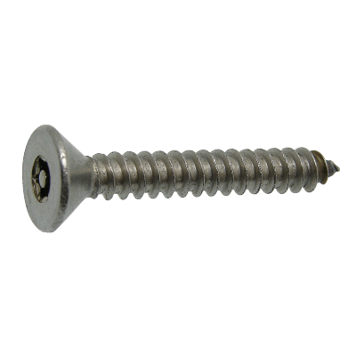 countersunk head security tapping screw six lobe recess with pin - Stainless steel A2