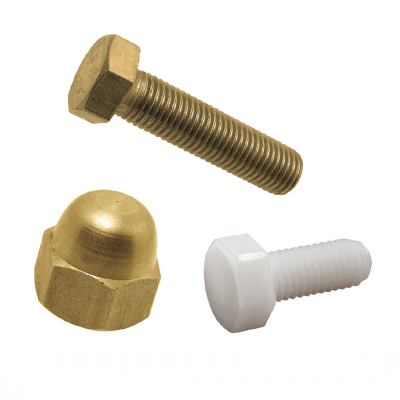 Brass and plastic fastening