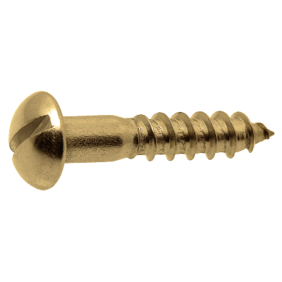 Slotted round head wood screw - DIN 96 - Brass
