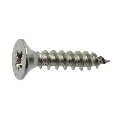 Countersunk flat head chipboard screw cross recess Pozidrive - Zinc plated