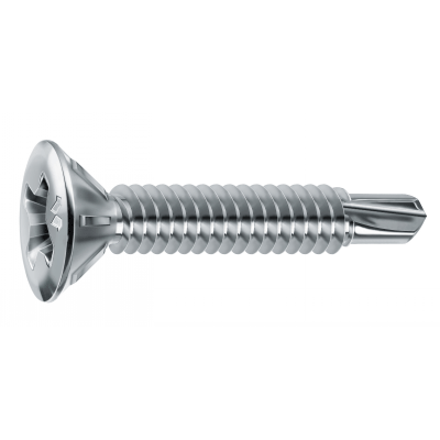 DRILLEX FOR PVC COUNTERSUNK FLAT HEAD SELF DRILLING CROSS RECESS "PHILLIPS" ZINC CHROMITING® 240 HSST