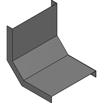 Bend for cable tray vertically rising 90° (without cover)