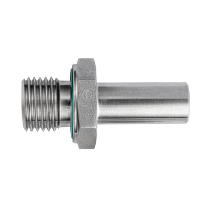 Einschraubstutzen mit Schaft, Abdichtung durch Profildichtring Form E nach ISO 1179-2