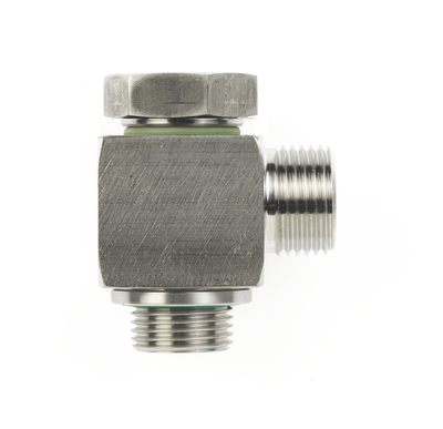 Winkel-Schwenkstutzen, Abdichtung mit gekammertem FKM Weichdichtring