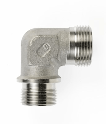 Winkel-Einschraubstutzen, Abdichtung durch Dichtkante Form B nach DIN 3852-2