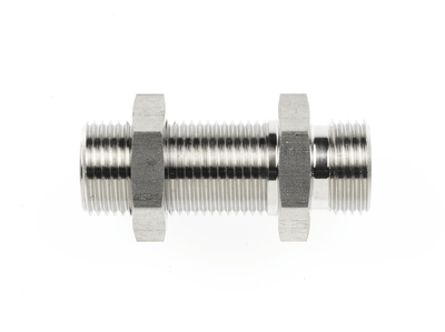 Gerade Schottstutzen mit Kontermutter, ISO 8434-1-BHS+LN