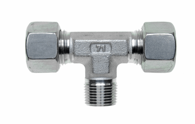Male adaptor T fittings, taper thread sealing form C acc. DIN 3852-2
