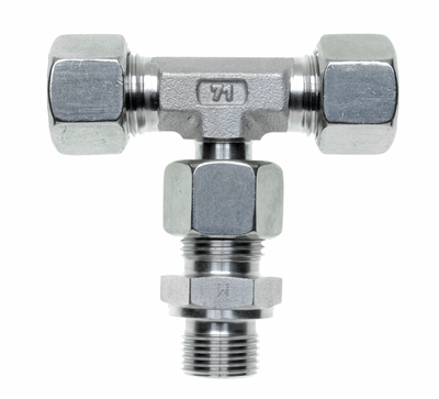 Adjustable male adaptor standpipe T fittings with male adaptor connector, sealing edge form B acc. DIN 3852-2