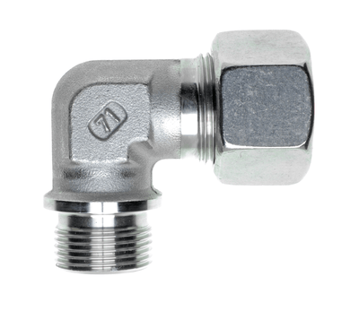 Male adaptor elbow fittings, sealing edge form B acc. DIN 3852-2