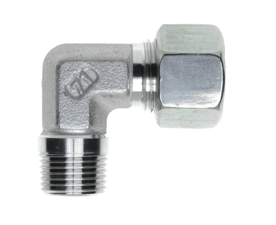 Male adaptor elbow fittings, taper thread sealing form C acc. DIN 3852-2