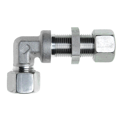 Bulkhead elbow fittings, ISO 8434-1-BHEC+LN