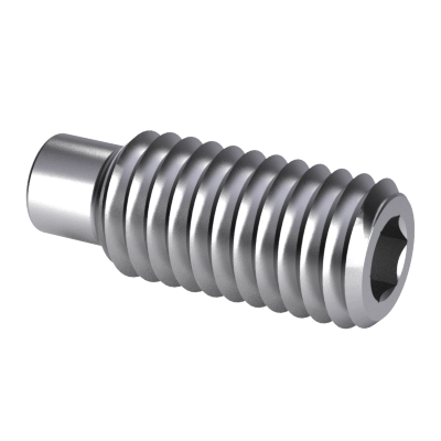 Hexagon socket set screws with dog point