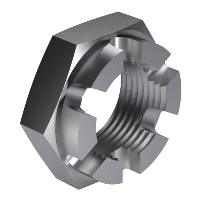 Hexagon thin slotted and castle nuts