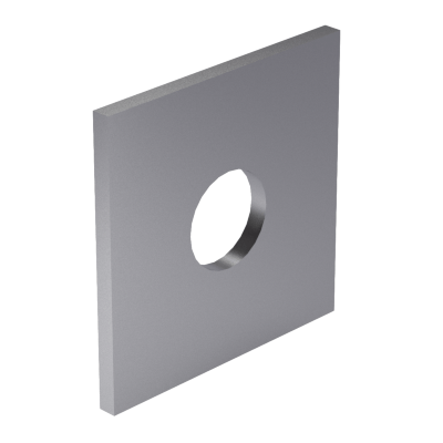 Square washers, especially for wood constructions