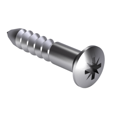 Cross recessed raised countersunk head wood screws, form Z