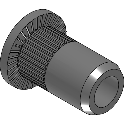 STAINLESS STEEL A4 KNURLED THREADED INSERTS CYLINDRICAL HEAD