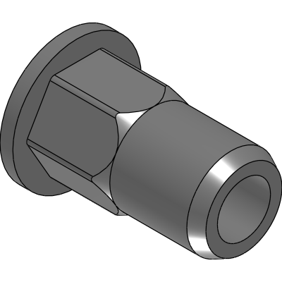 STEEL BLIND THREADED INSERTS CYLINDRICAL HEAD- HALF HEXAGONAL SHANK