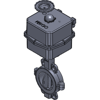 FERGO AK130 Butterfly valve DN 100 PN16 PTFE PFA lined electric actuator Industrial Valves