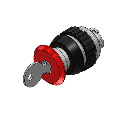 mushroom pushbutton with detent