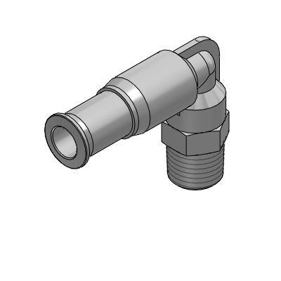 self-sealing push-in L-fitting