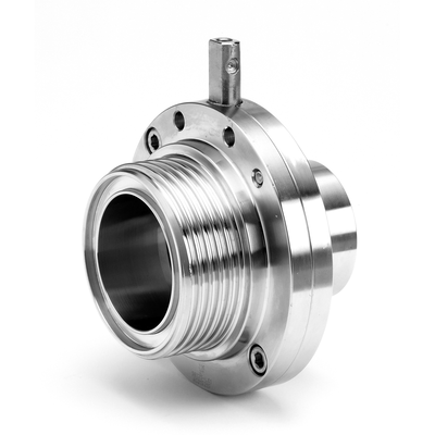 Valvole DIN Valvole a farfalla DIN liscio / maschio Fornite prive di leva acciaio inossidabile 304L o acciaio inossidabile 316L