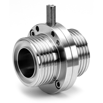 Valvole SMS Valvole a farfalla SMS acciaio inossidabile 304L o acciaio inossidabile 316L maschio / maschio Fornite complete di tenuta in silicone e senza leve - Raccordo liscio / femmina e maschio / femmina su richiesta