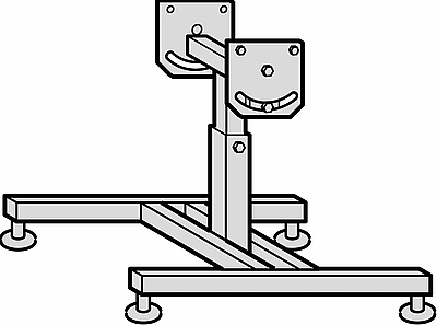Stand for conveyor belt, with adjustable slope