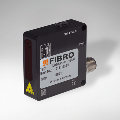 Laser diffuse sensor with fore- and background supression, digital