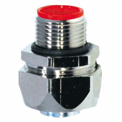Metal connector straight, outer thread incl. ferulle and sealing. UL and CSA approval