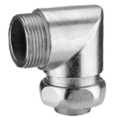 Metal connector, safety-type 90° elbow, outer thread incl. ferrule and brass thrust collar