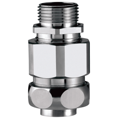 Metal connector, safety-type straight, outer thread strain relief, for applications in EX-Area