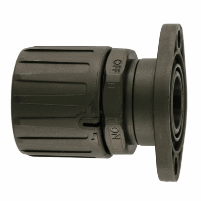 Straight conduit fitting, straight flange