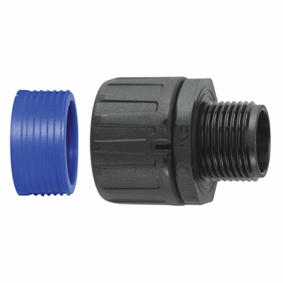 Straight conduit fitting, external thread