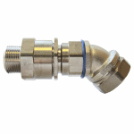 45 degree elbow, external thread, nickel plated brass, flameproof barrier gland with swivel female thread for LTP / LTPHC / LTPLFH / LTPUL / LTPSS / LTPPU / LTBRDP / LTBRDLFH conduits.