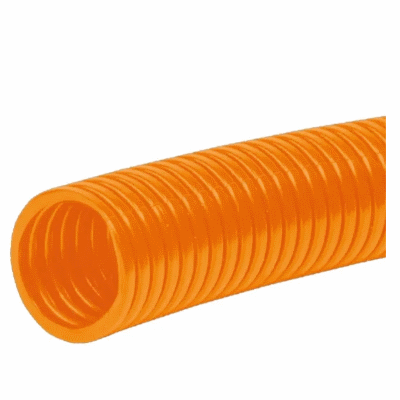Corrugated conduit in orange colour for high and continuous temperature applications