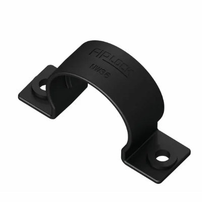 Corrugated conduit clamp with double lug, fixing rib