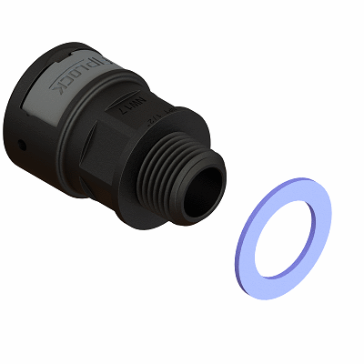 Fitting straight, NPT, plastic thread