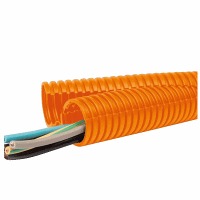 Divisible corrugated conduit in orange