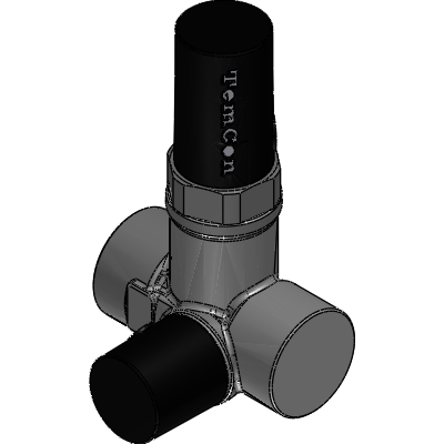 Frese Stainless steel thermostatic valve for domestic water TemCon is a control valve in stainless steel designed for domestic hot water installations with circulation. The valve automatically control the temperature of the water that circulates through the valves . Thus the thermal balance is ensured throughout the domestic hot water system. The valve is adjusted on a scale to a desired temperature in the interval between 37°C and 65°C. TemCon is equipped with a by-pass located outside the thermal part of the valve . So, TemCon is suited for hot water installations with bacterial problems, e.g. Legionella. Here a procedure of raising the temperature of the water to between 70°C and 80°C is carried out at certain intervals. Industrial Valves