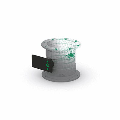 Control/shut-off damper incl. seal, prepared for servomotor, with flange on both sides, version 1 transverse to pipe direction
