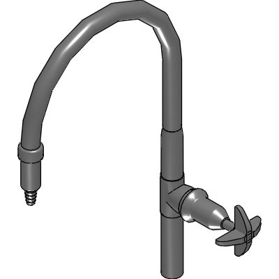 Galvin Engineering Chrome Plated Brass Lab Set 1-Way Type 16 Downswept Fixed JV #8 Vandal Resistant Aerator - 5LPM Industrial Valves